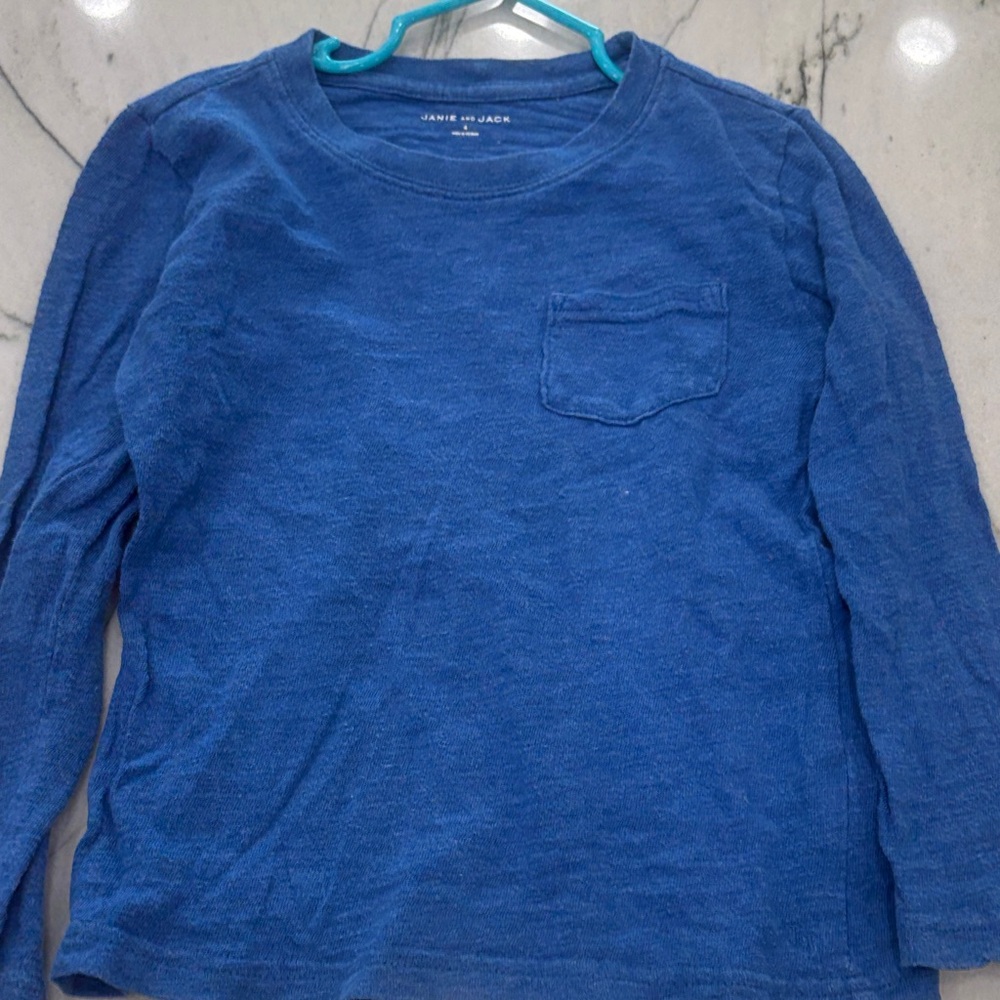 Janie and Jack Vibrant Blue Long Sleeve Tee